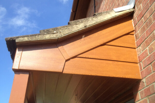 Light Oak cladding, bargeboard and soffit on porch
