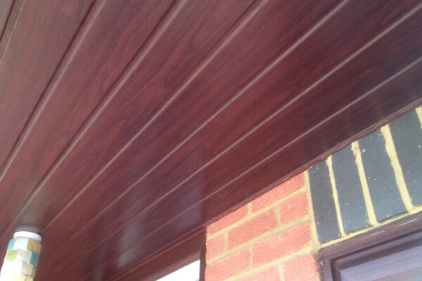 Soffit in porch in rosewood